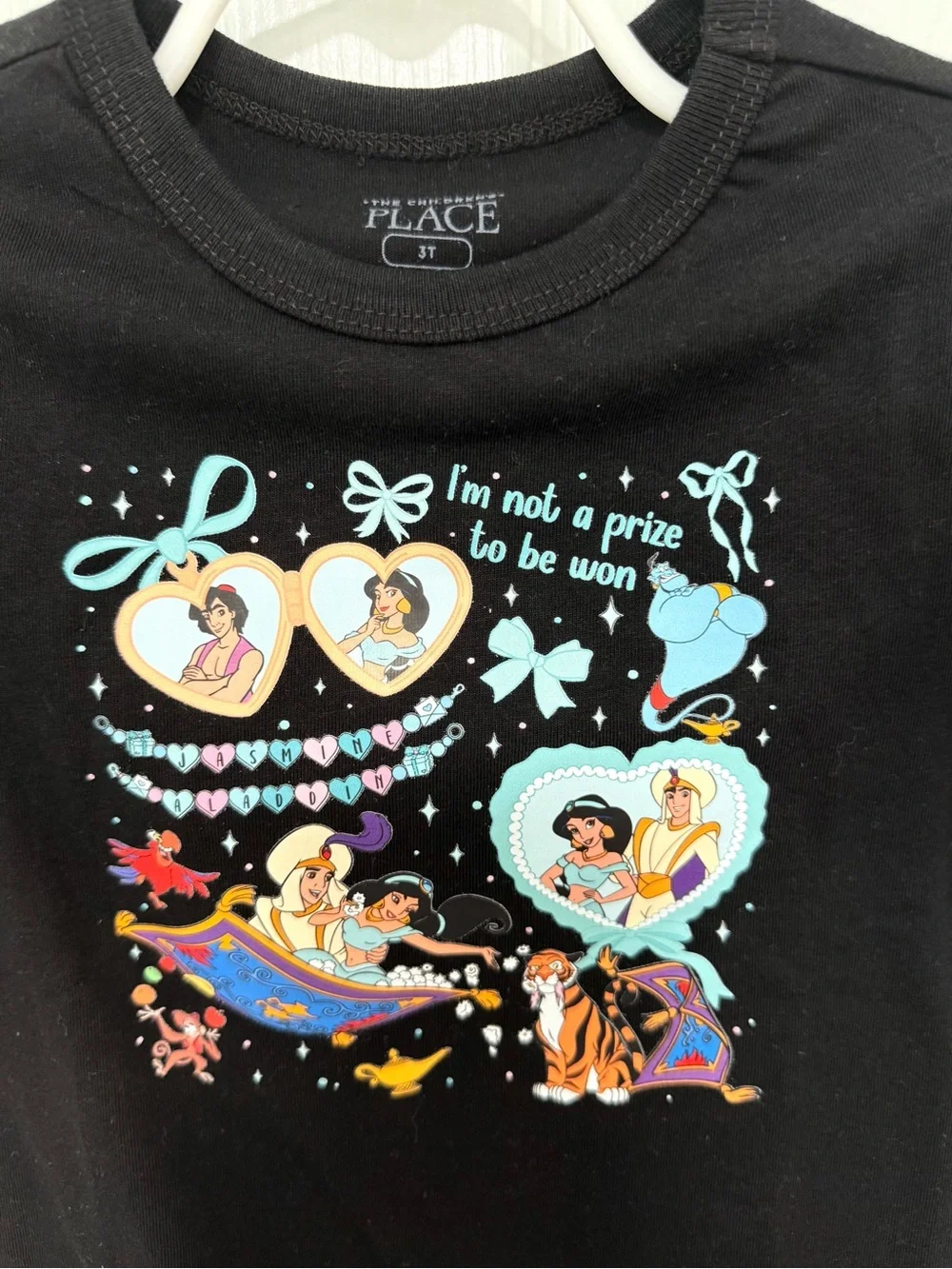 The Children's Place Black Disney Princess Graphic Tee with Pastel Accents